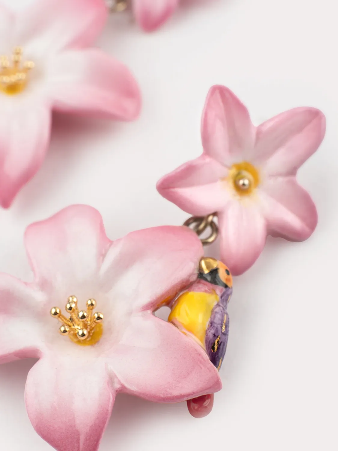 Nach Bijoux double lys roses boucles d'oreilles 5,3 cm