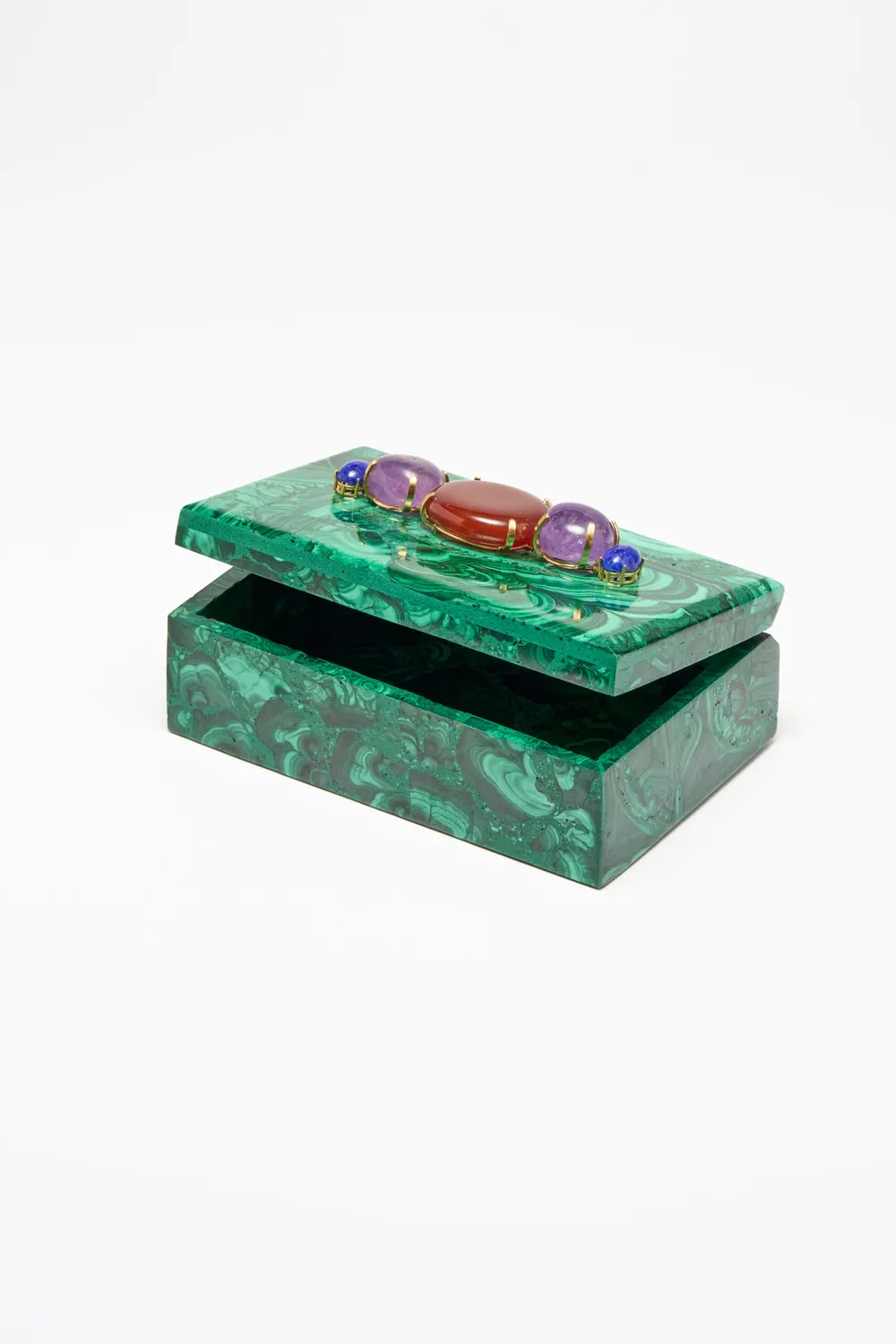 Philippe Ferrandis Malachite boîte décorative lapis 15 cm