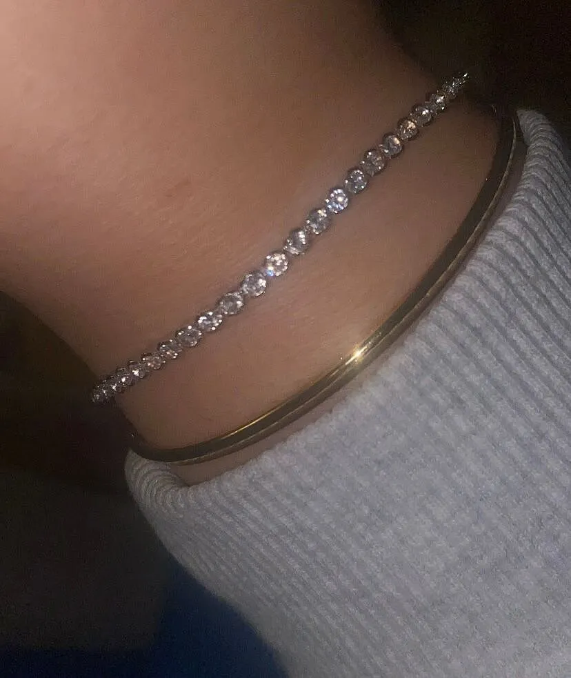 Astrid & Miyu Gleam Bold tennis bracelet argent large