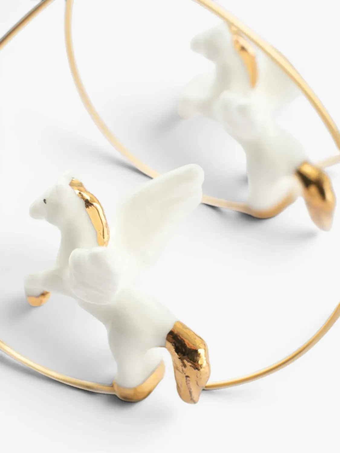 Nach Bijoux Pégase grandes créoles boucles acier porcelaine