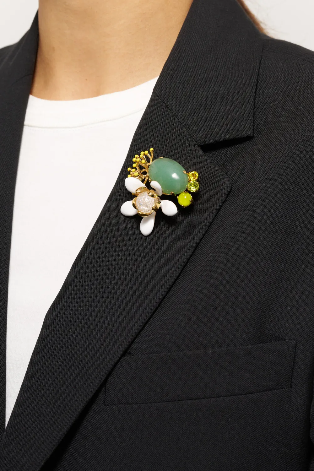 Philippe Ferrandis Neroli petite broche fleur blanche 4,5 cm