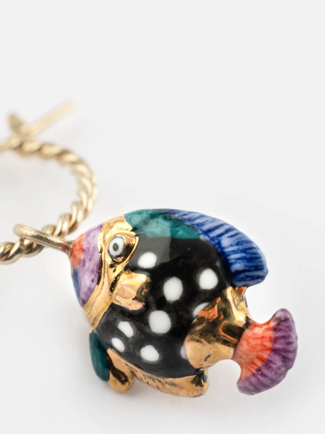 Nach Bijoux poisson tacheté mini créole noire 1,5 cm