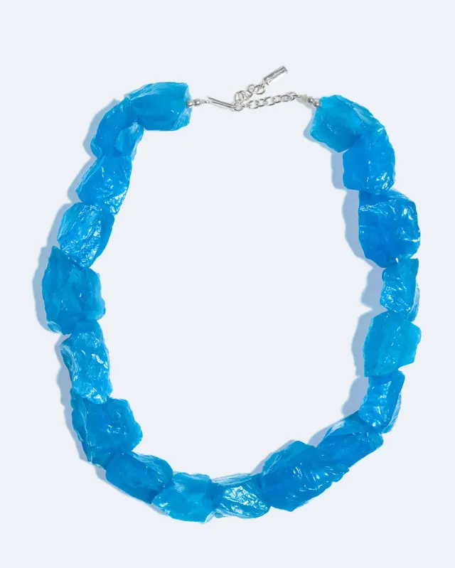 Completedworks Iceberg's Other Half collier résine bleue argent