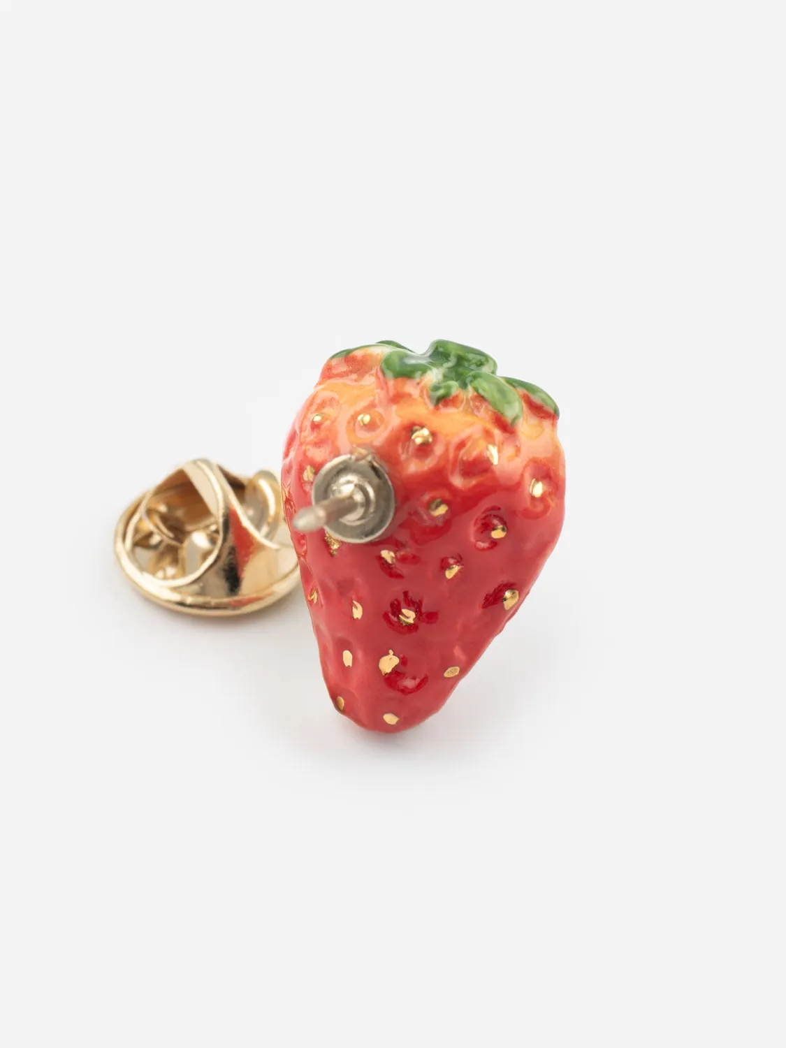 Nach Bijoux Fraise pin's porcelaine fruit 2,1cm