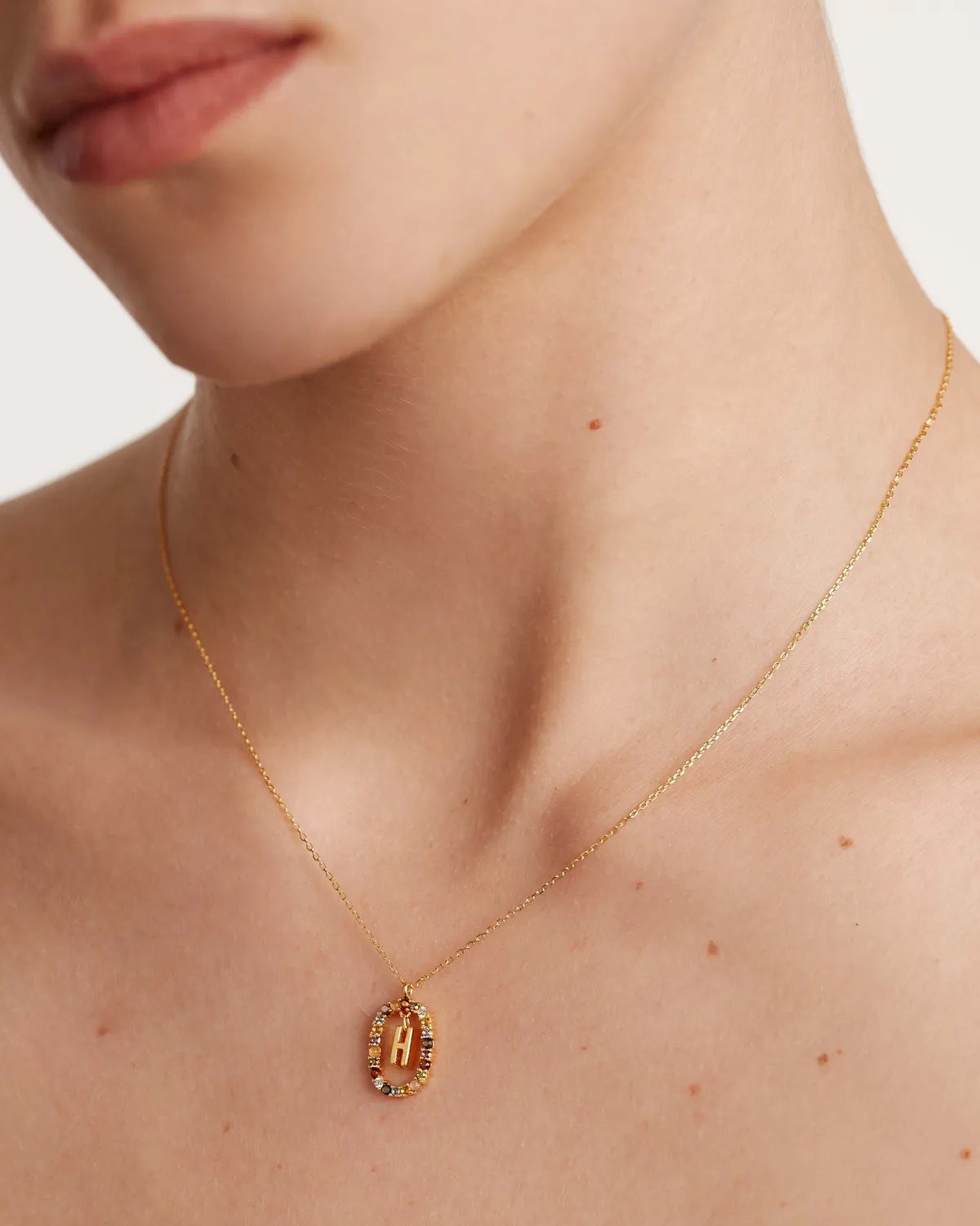 PDPAOLA Letters collier lettre H plaqué or zirconia
