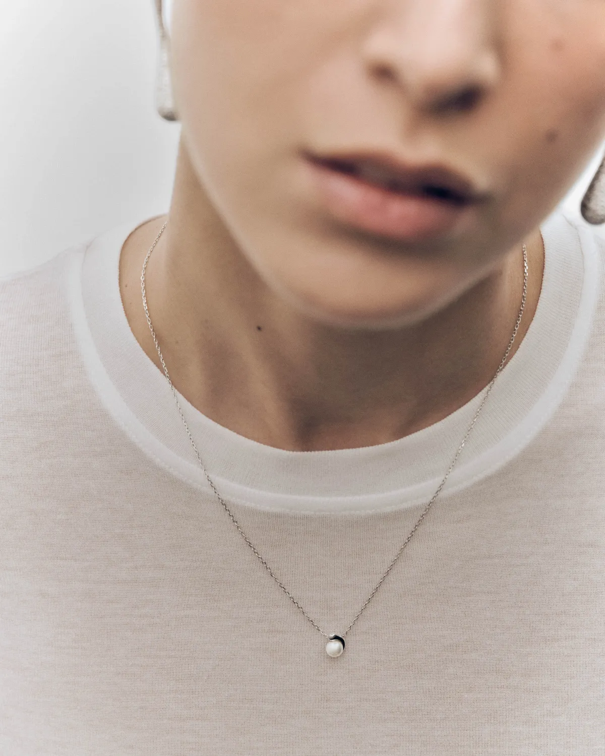 PDPAOLA La Perla Solitaire collier perle argent