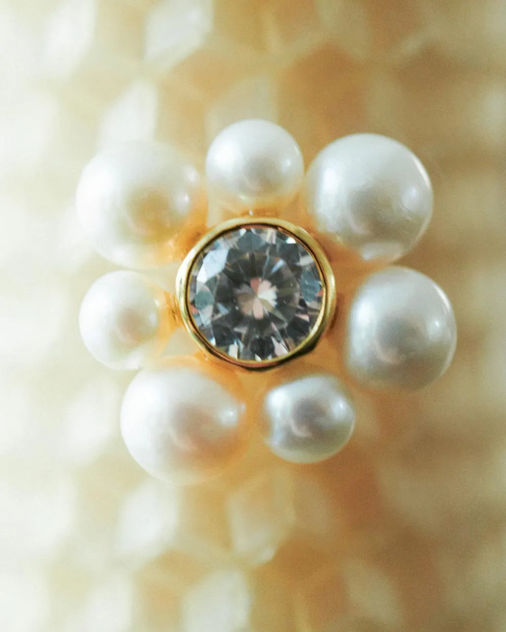 Completedworks Dandelion boucles perle zirconia vermeil
