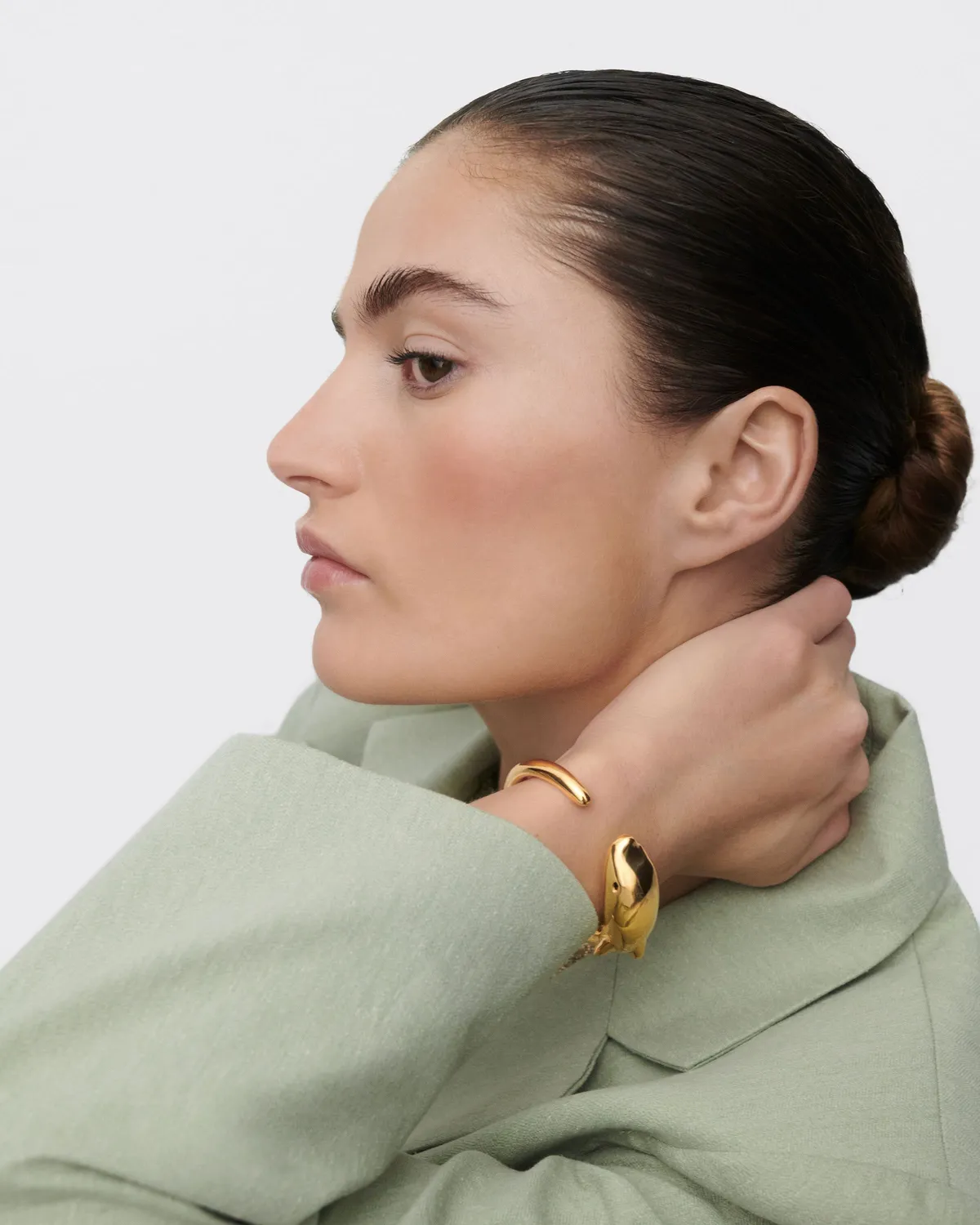 PDPAOLA Dolphin bracelet jonc doré 16 mm