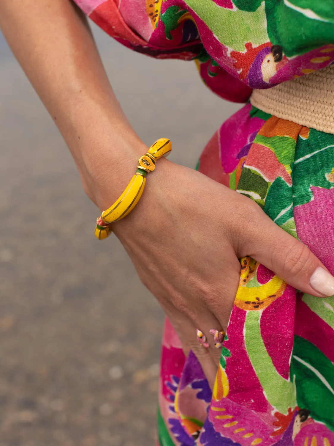 Nach Bijoux fruits bananes jaunes bracelet perles de verre