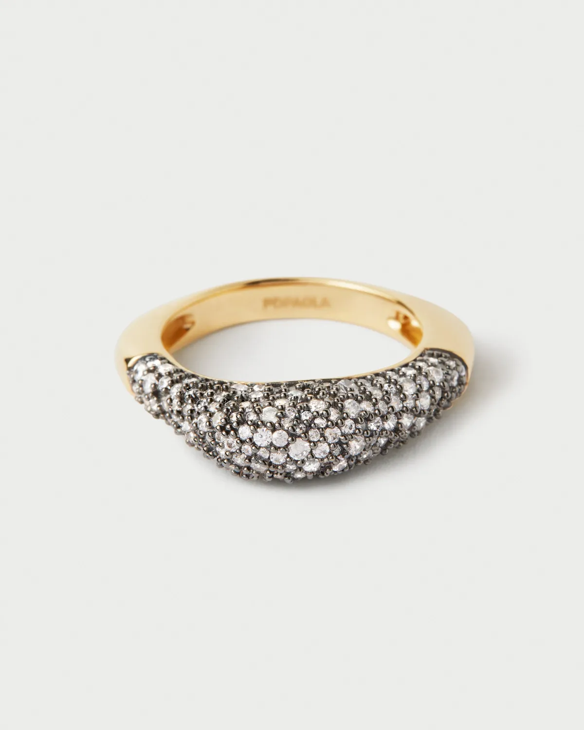 PDPAOLA Duna Pavé bague dorée zirconia blanche