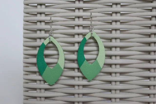 Drelin Trio Verts boucles d'oreilles crochets argent 925