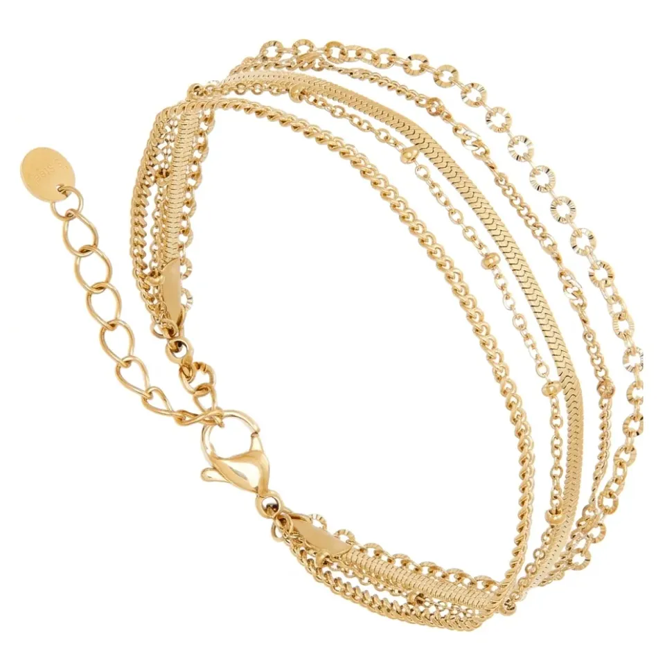 Nao de Paris Multirangs bracelet doré 5 chaînes