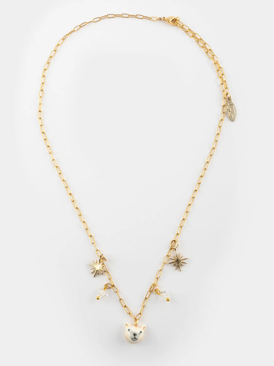 Nach Bijoux Arctique ours polaire collier porcelaine 47 cm