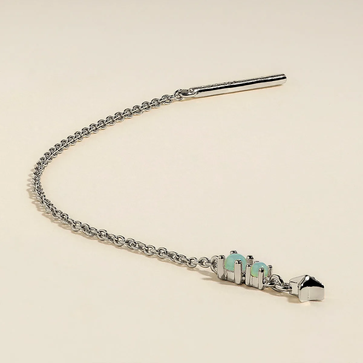 Astrid & Miyu Cosmic Opal Thread boucles d'oreilles argent opale