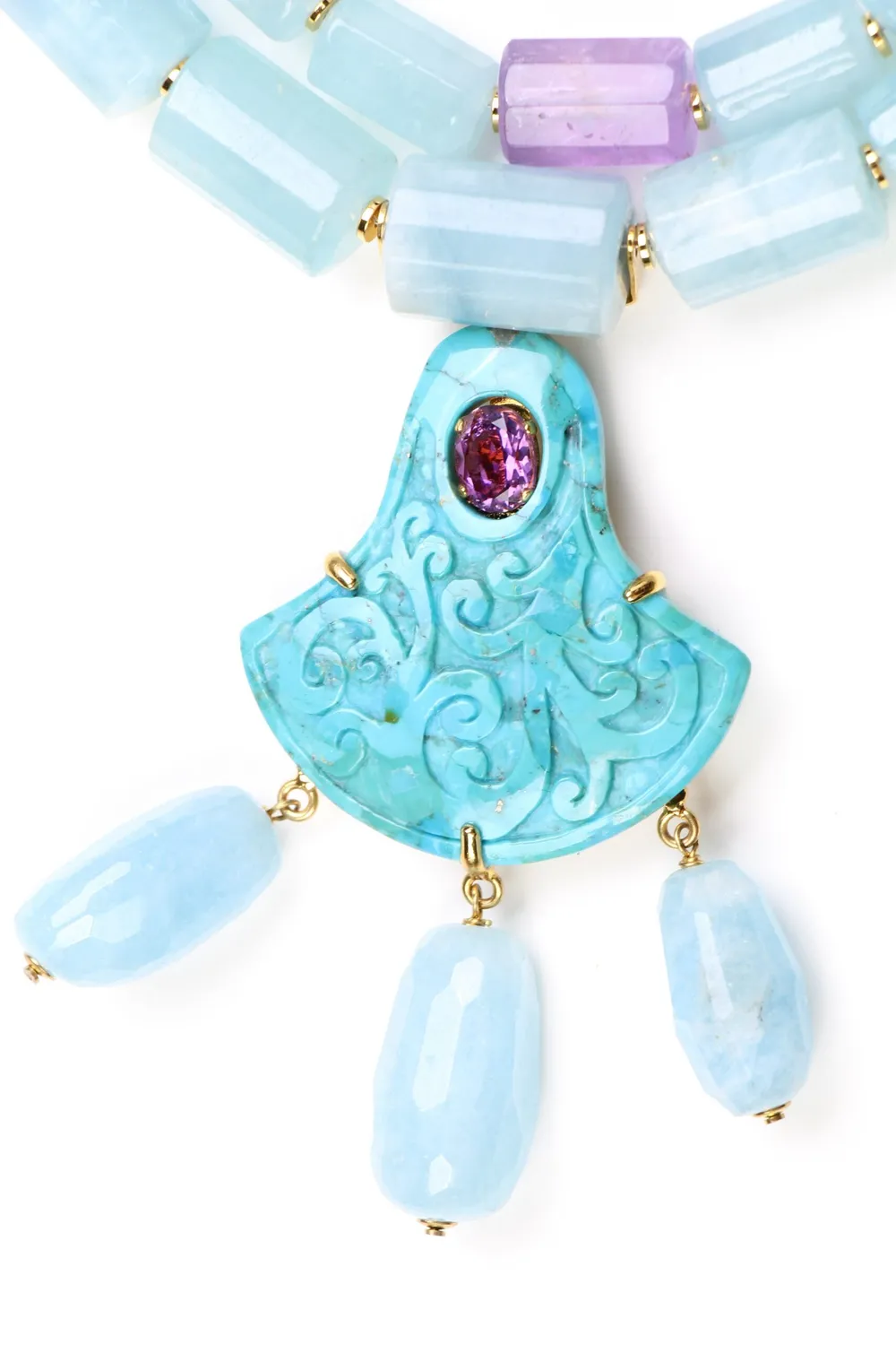 Philippe Ferrandis Pluie de Turquoise collier unique