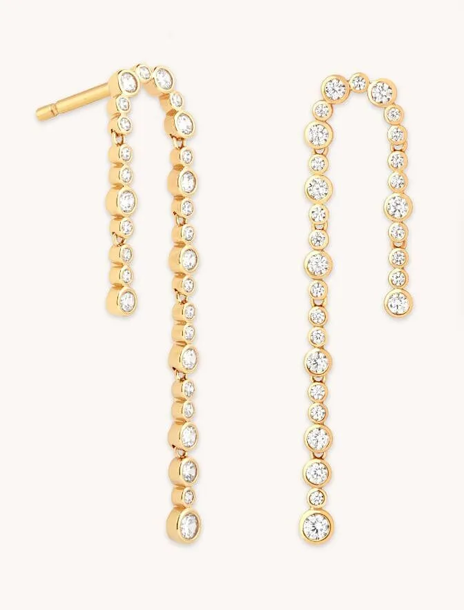 Astrid & Miyu Gleam Crystal Drop Studs boucles d'oreilles doré cristal
