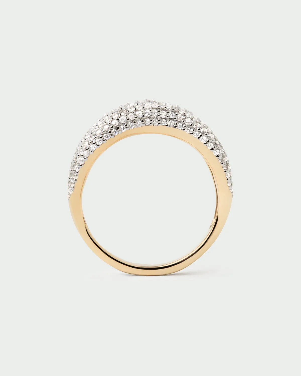 PDPAOLA Pavé Sense bague zirconia dorée