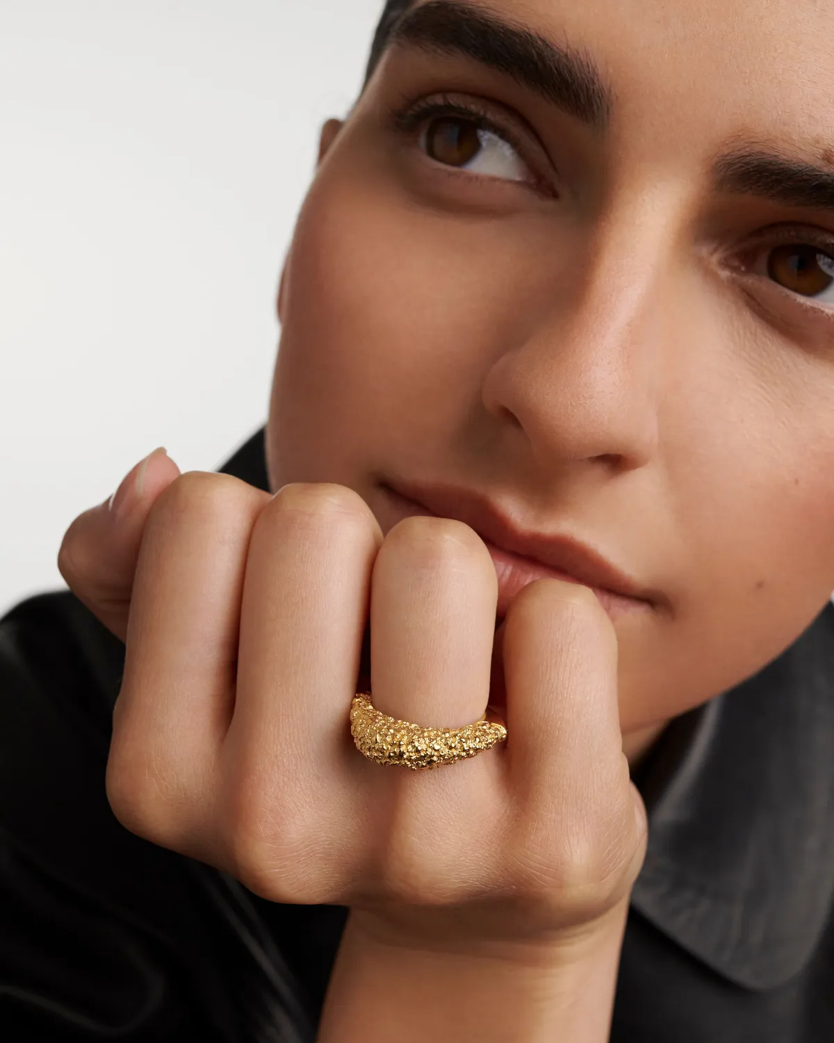 PDPAOLA Duna bague large plaqué or 18 carats
