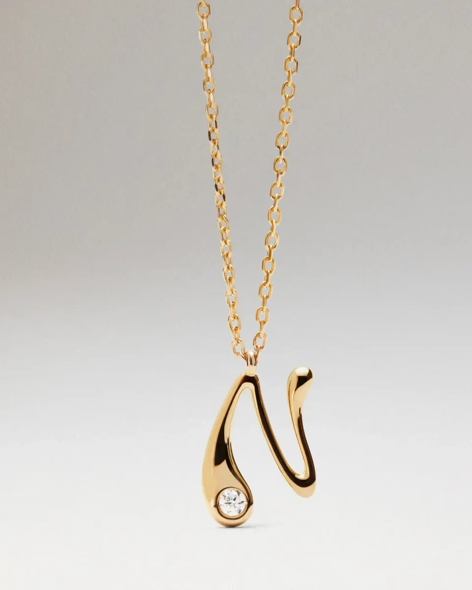 PDPAOLA N collier pendentif initiale doré 40-50 cm