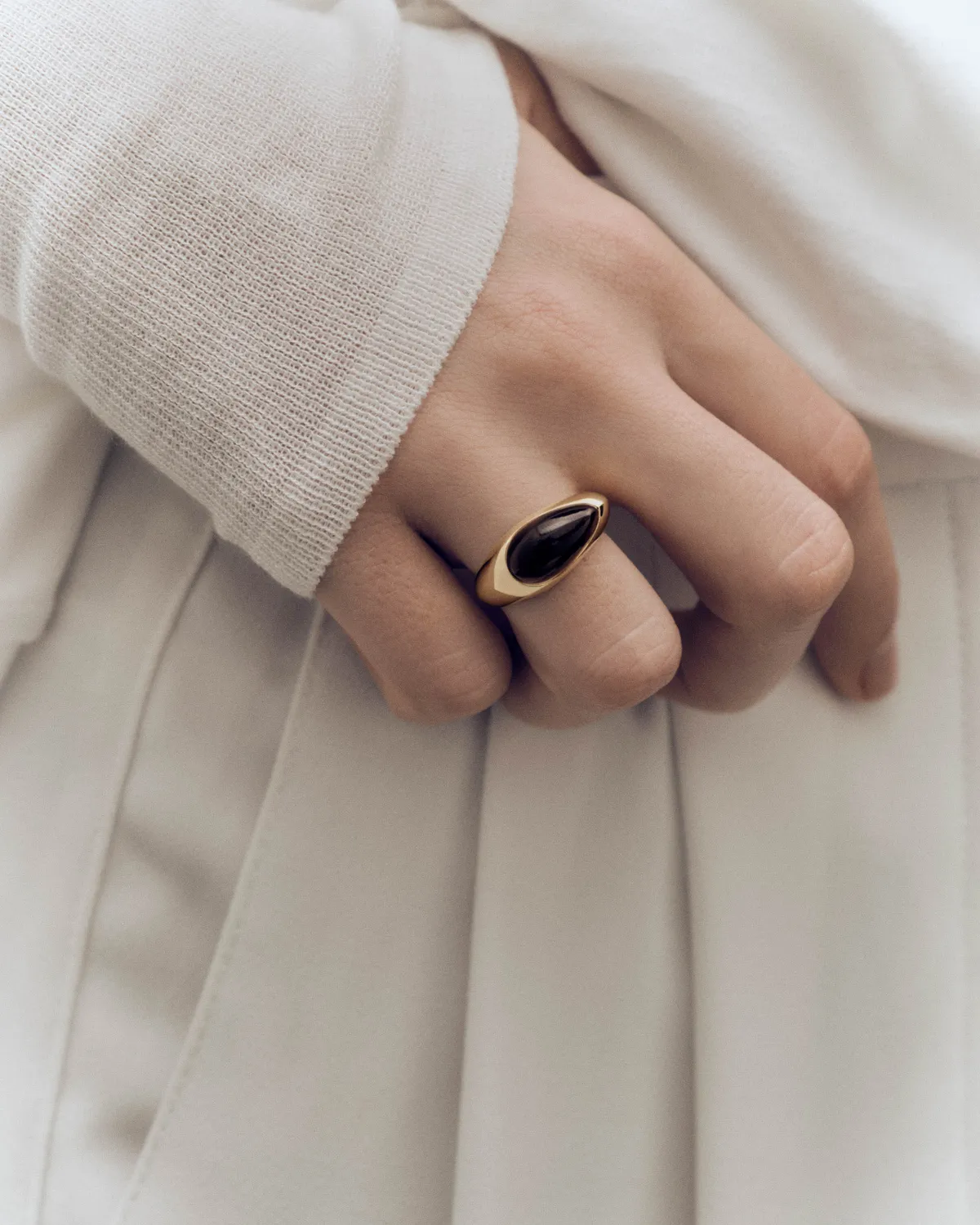 PDPAOLA Luna Smoky Quartz bague quartz fumé