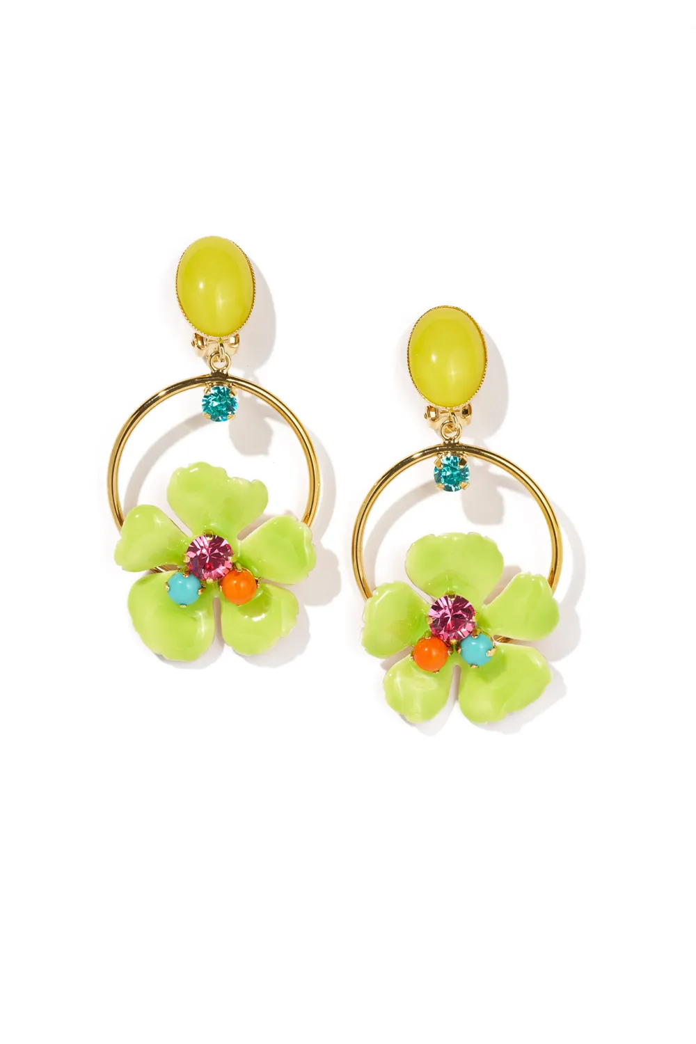 Philippe Ferrandis Ischia boucles d’oreilles clips émail blanc