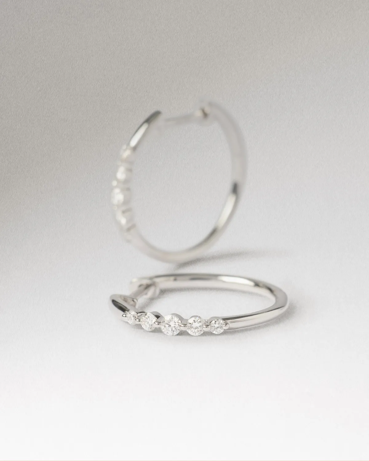 PDPAOLA Vivienne créoles or blanc diamants