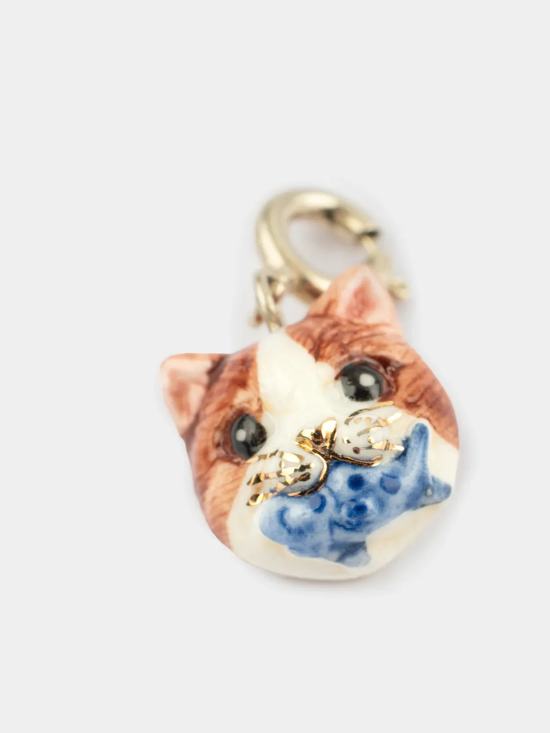 Nach Bijoux Chat et Poisson charm porcelaine 2,7 cm