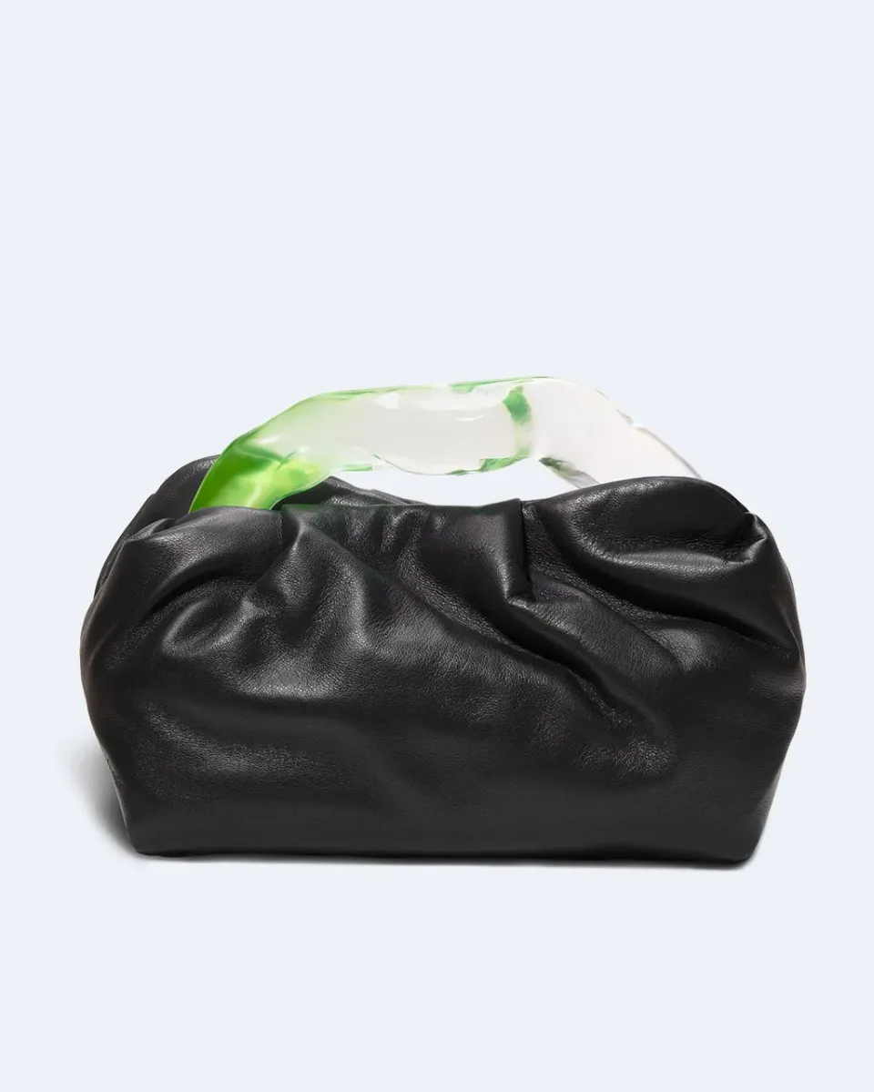 Completedworks The Lunchbox pochette cuir noir lime