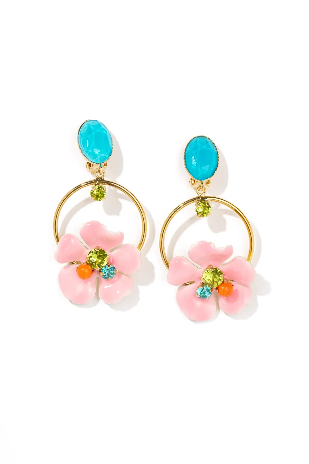 Philippe Ferrandis Ischia boucles d’oreilles clips émail blanc