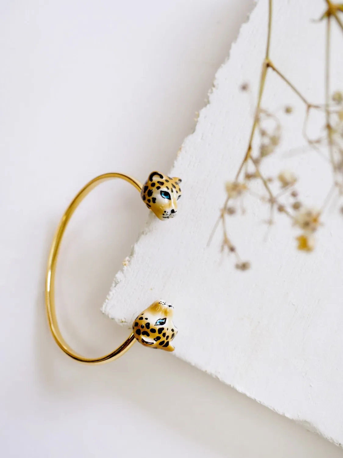 Nach Bijoux FaceToFace léopard bracelet porcelaine doré