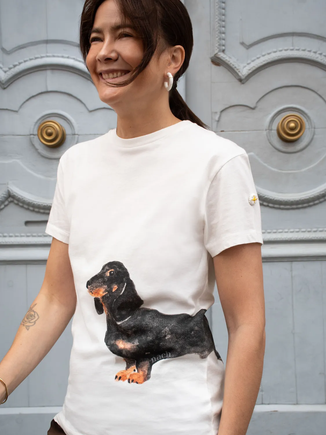 Nach Bijoux Olga Le Teckel t-shirt blanc S-XL