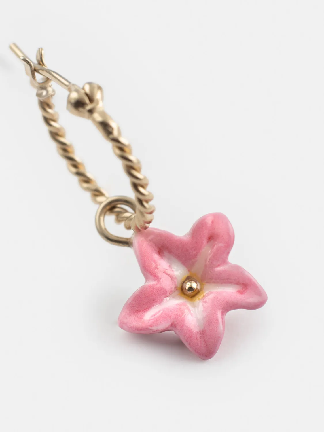 Nach Bijoux lys rose mini créole à l'unité porcelaine