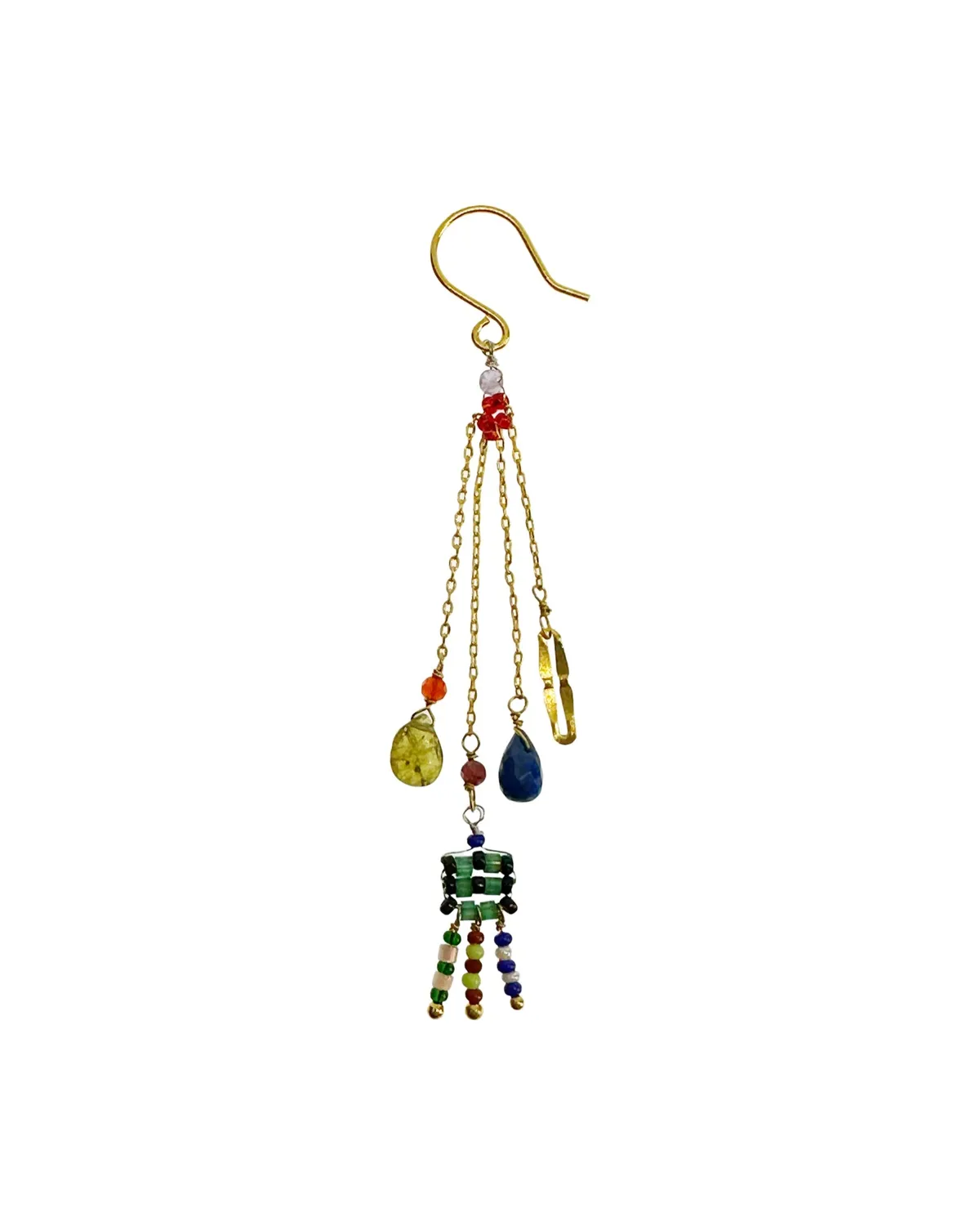 Le Fourbi de Capucine LF93 boucles d'oreille lapis-lazuli 7 cm