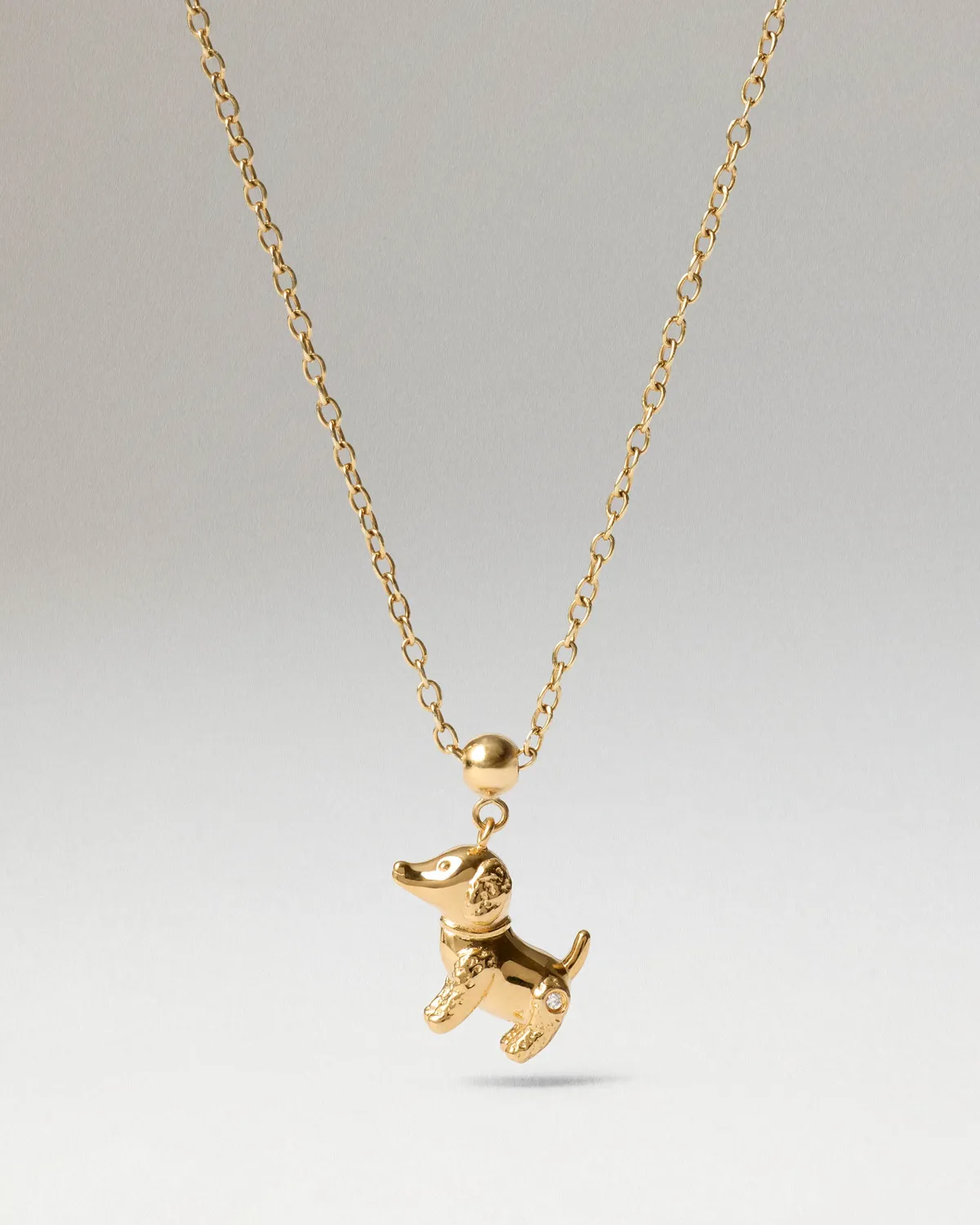 PDPAOLA Charms breloque chien plaqué or zirconia