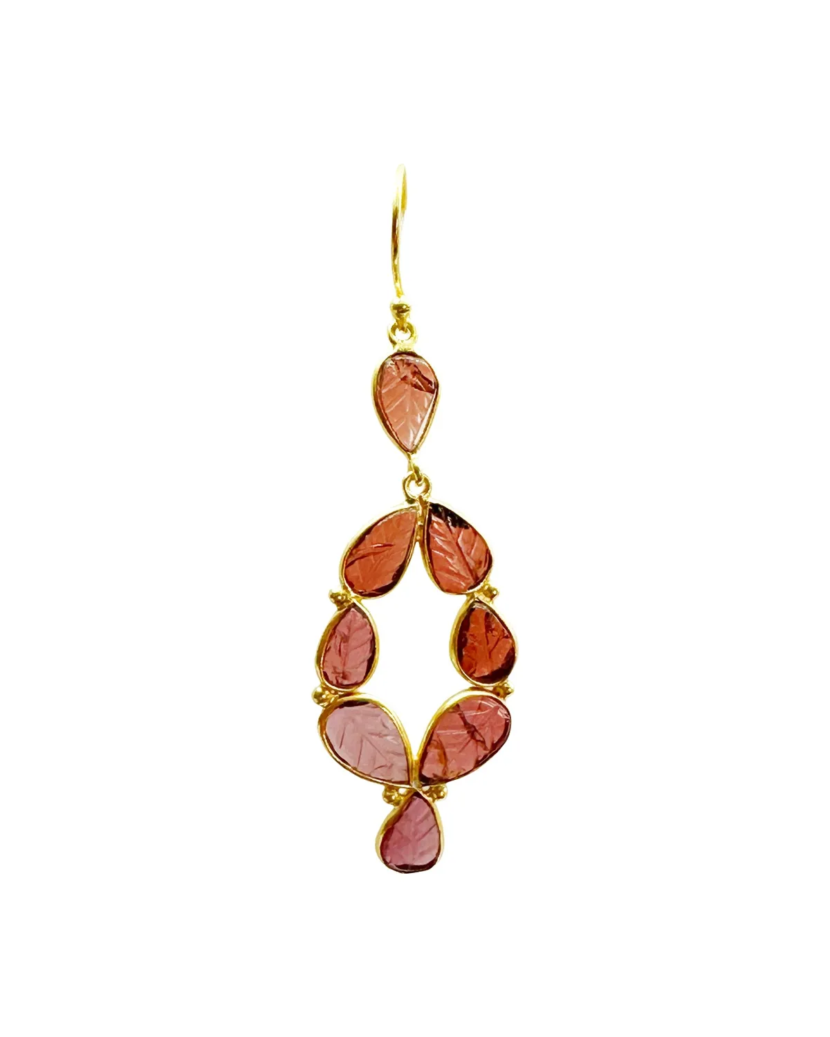 Le Fourbi de Capucine G23 boucles d'oreilles argent doré grenat