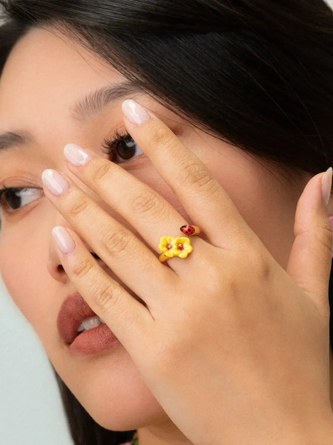 Nach FacetoFace hibiscus coccinelle bague ajustable porcelaine