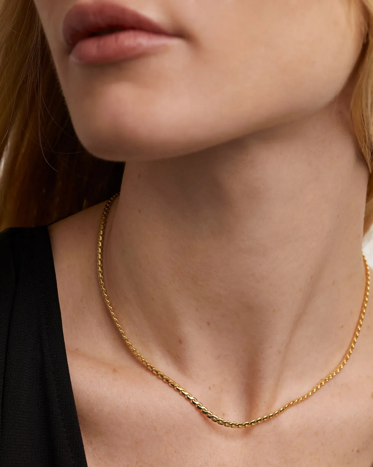 PDPAOLA Serpentine Chain collier chaîne plaqué or