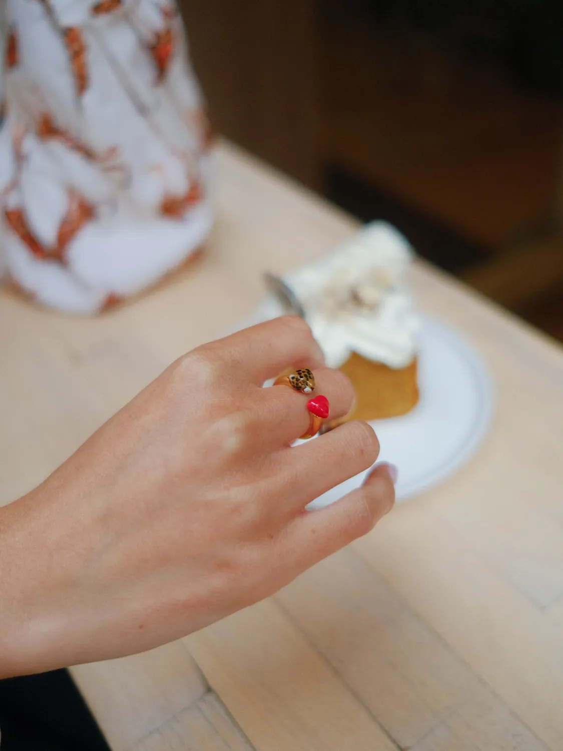 Nach Bijoux FaceToFace cœur et guépard Premier amour bague