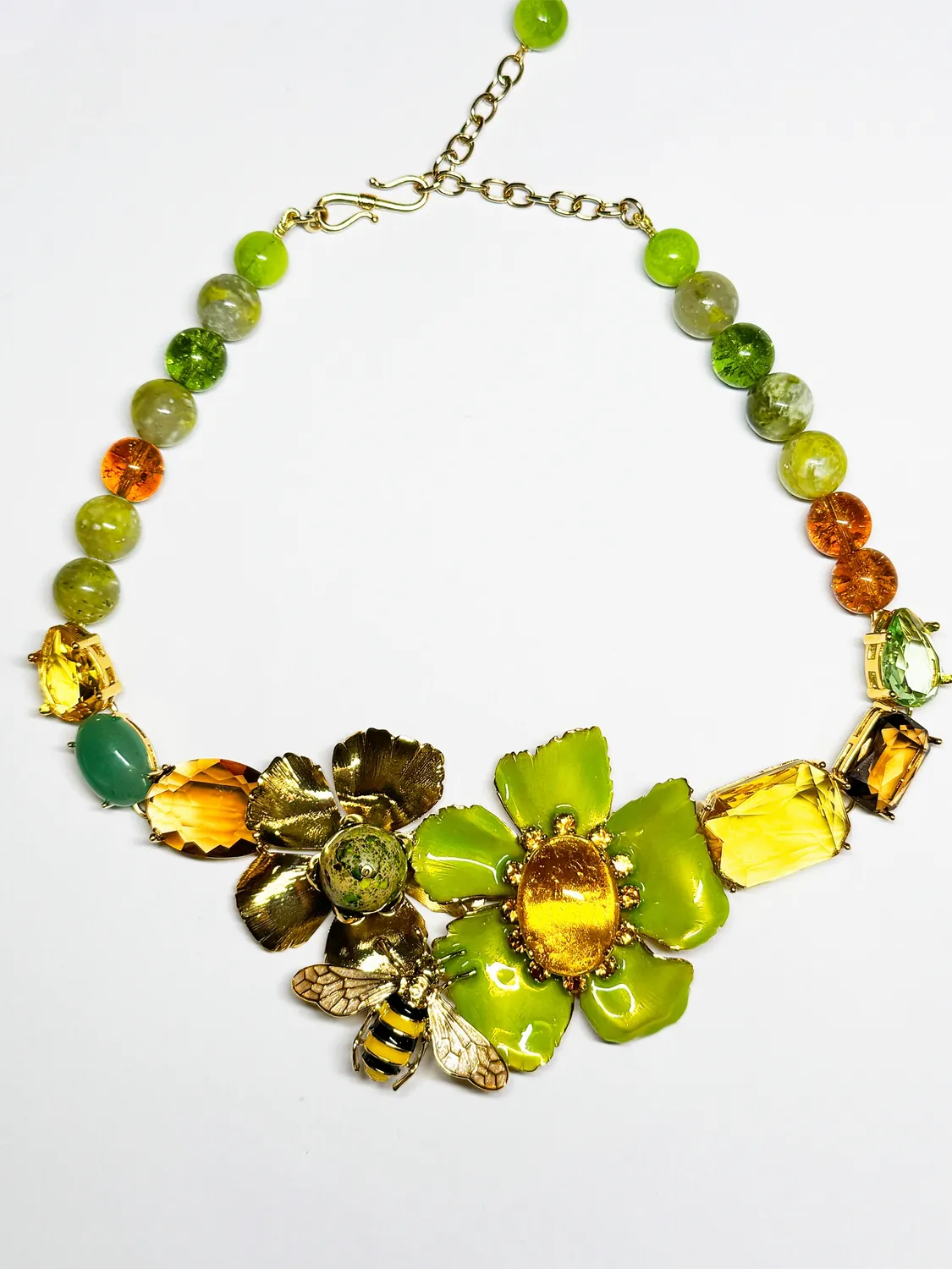Philippe Ferrandis Bagatelle collier fleurs 46 cm