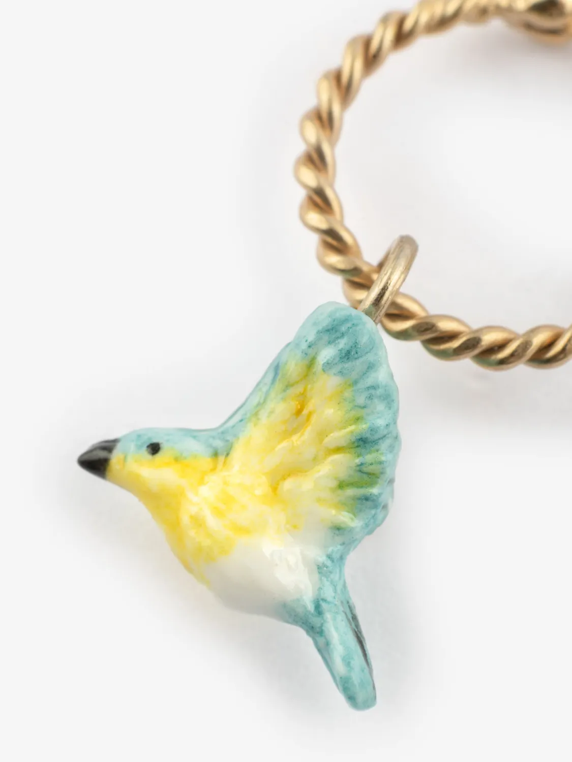 Nach Bijoux Mini créole Paruline bleue boucle d'oreille à l'unité porcelaine