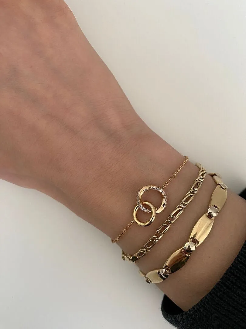 Astrid & Miyu Orbit Crystal bracelet cristal doré