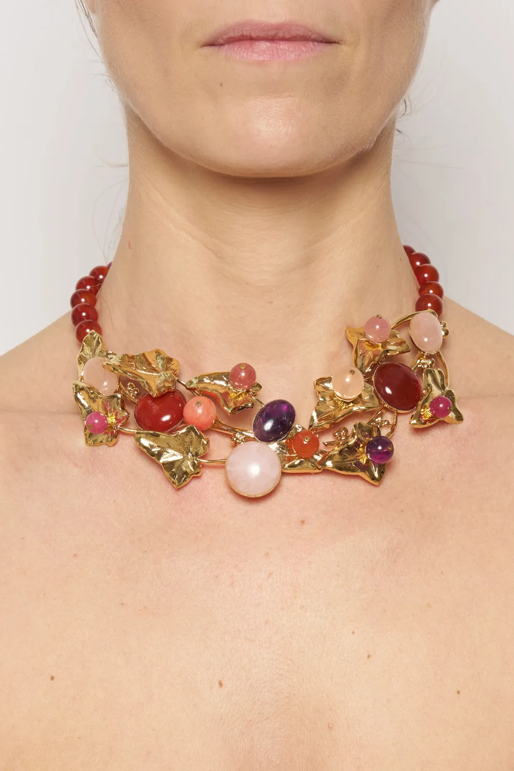 Philippe Ferrandis Eclosion collier rond doré soirée