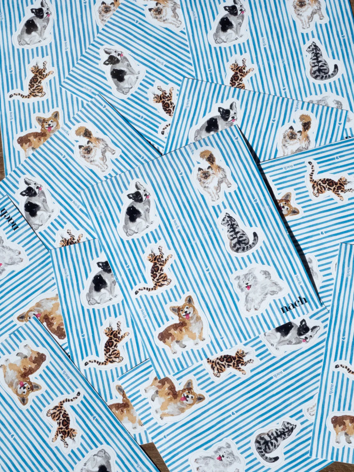Nach Bijoux chiens chats stickers planche 6 autocollants