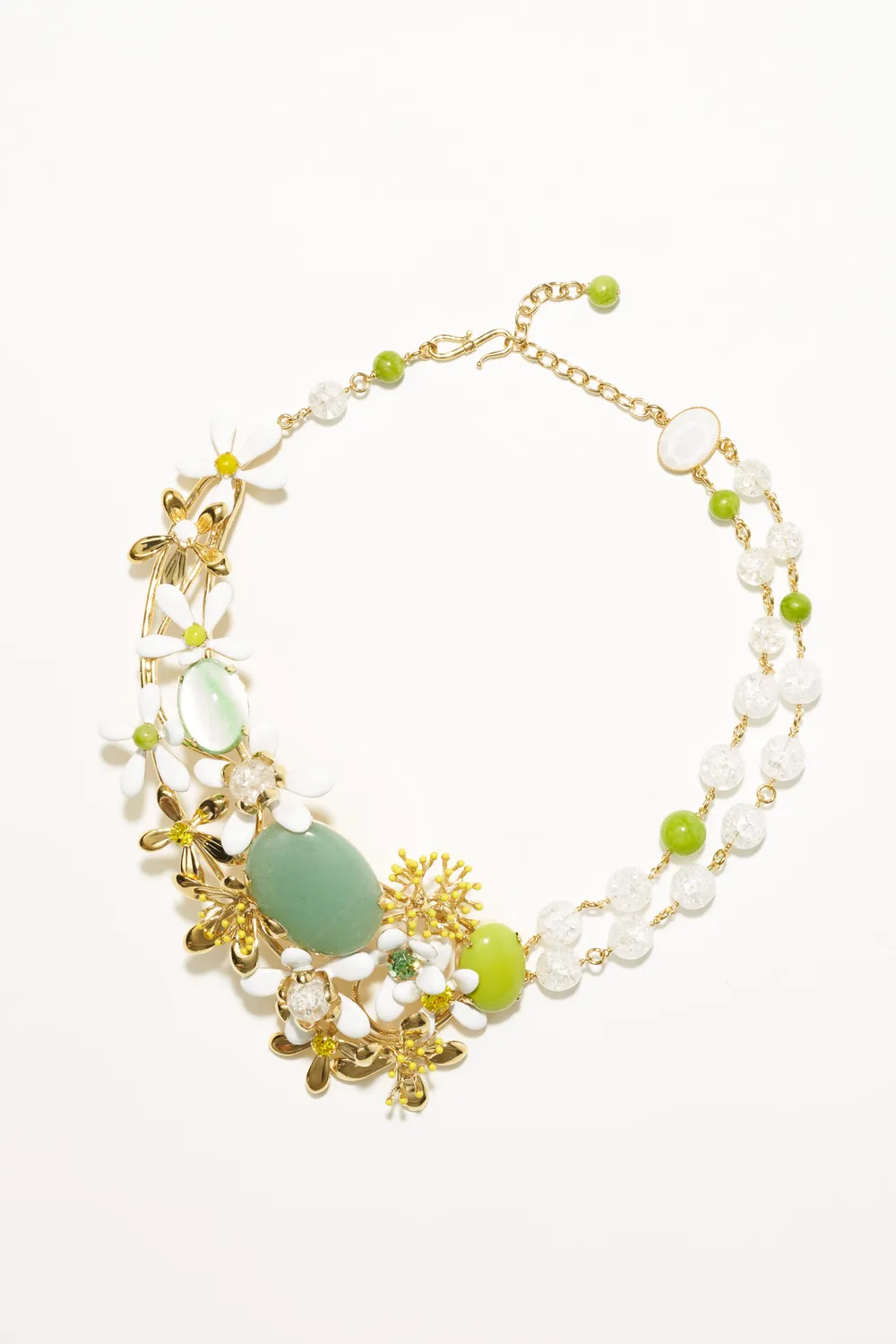 Philippe Ferrandis Neroli grand collier fleurs 2 rangs émail