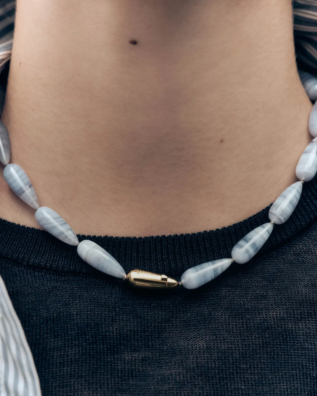 PDPAOLA Minerals Drop collier agate bleue S