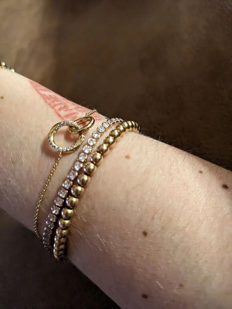 Astrid & Miyu Gleam Bold Tennis bracelet or rose zircons