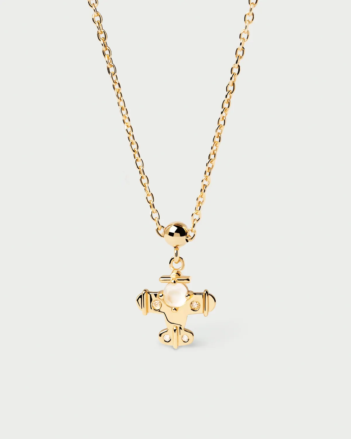PDPAOLA Plane Charm breloque avion nacre 1 cm