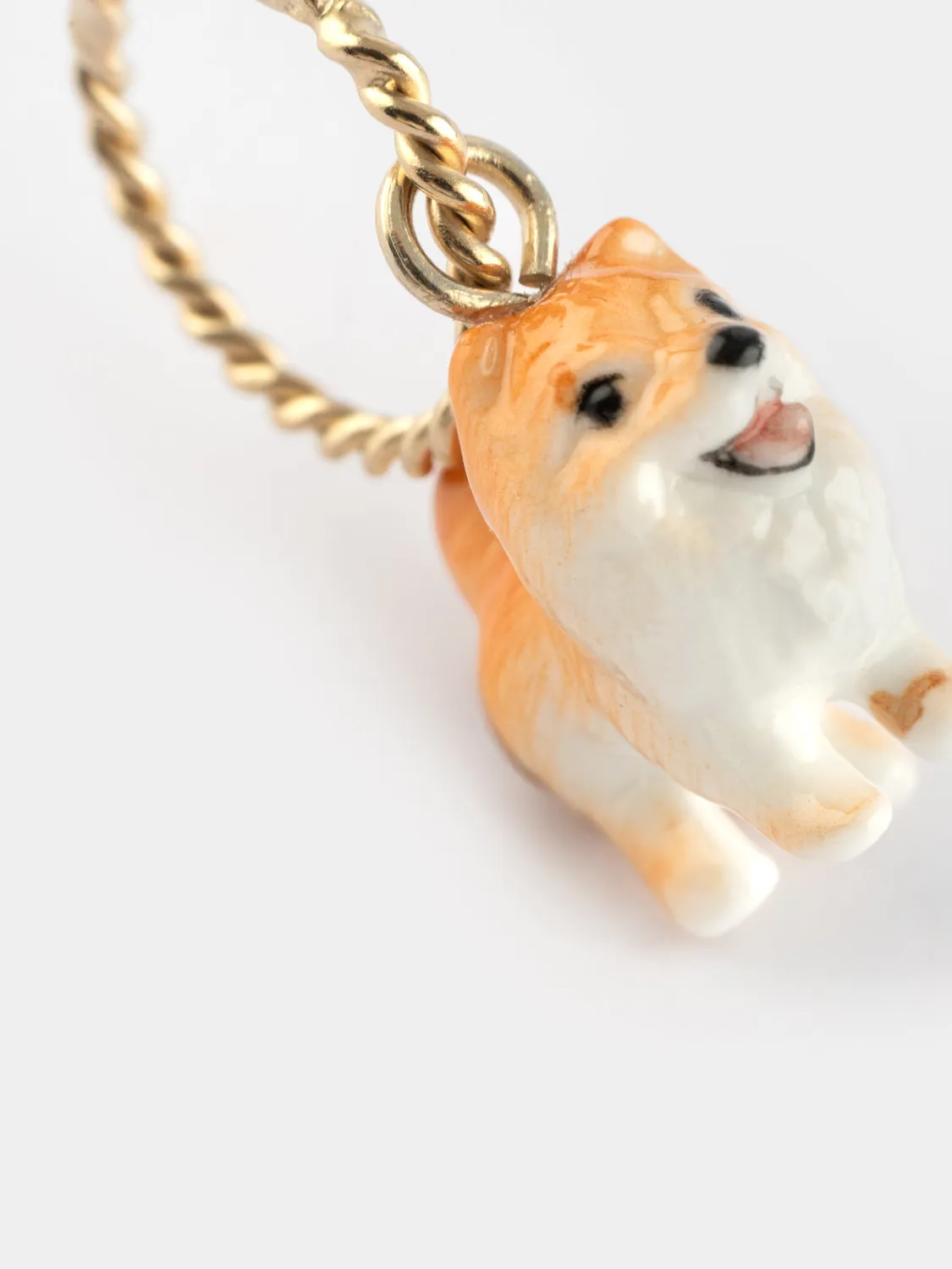 Nach Bijoux Chien Spitz mini créole porcelaine