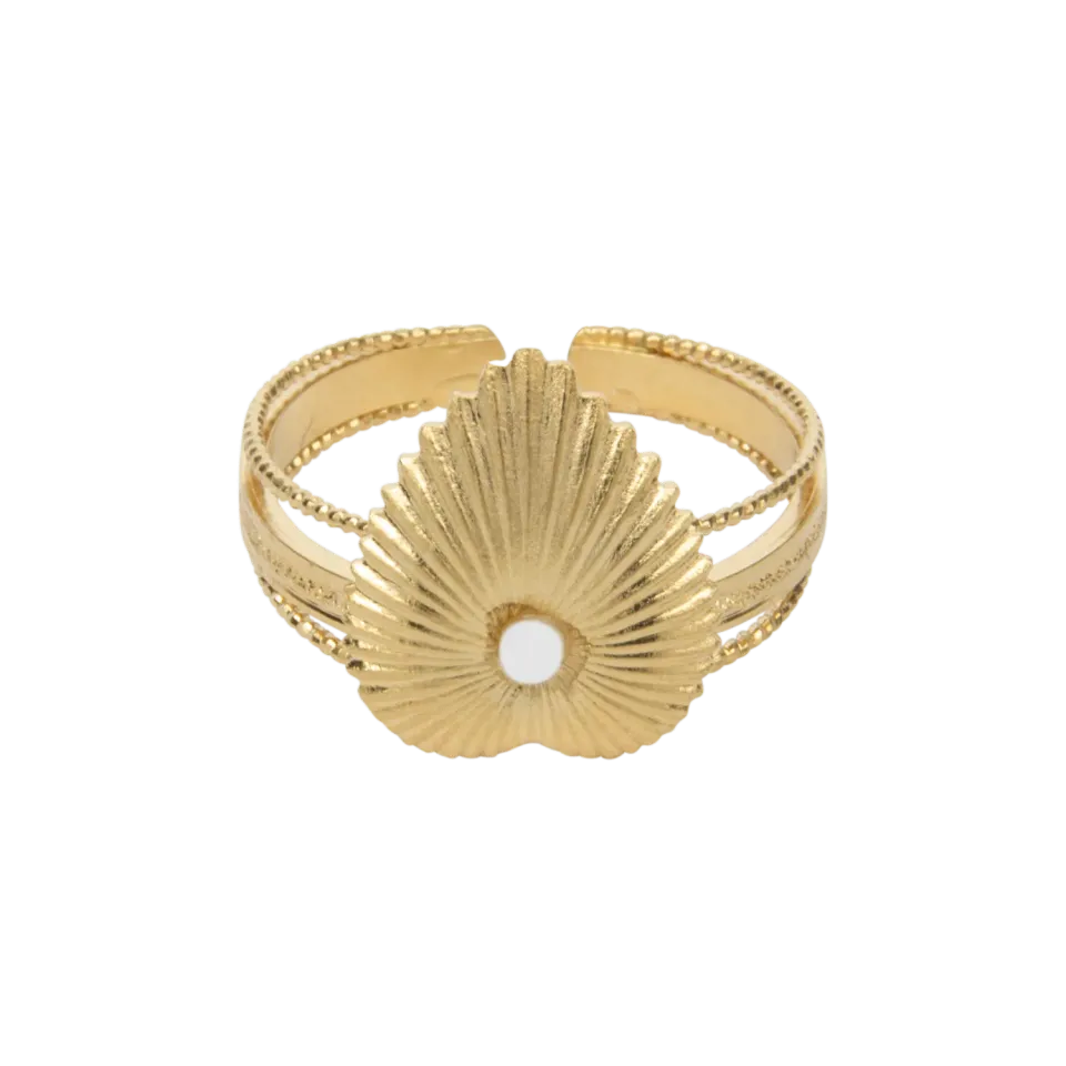 Nao de Paris Venezia bague dorée nacre ajustable 1,2 cm