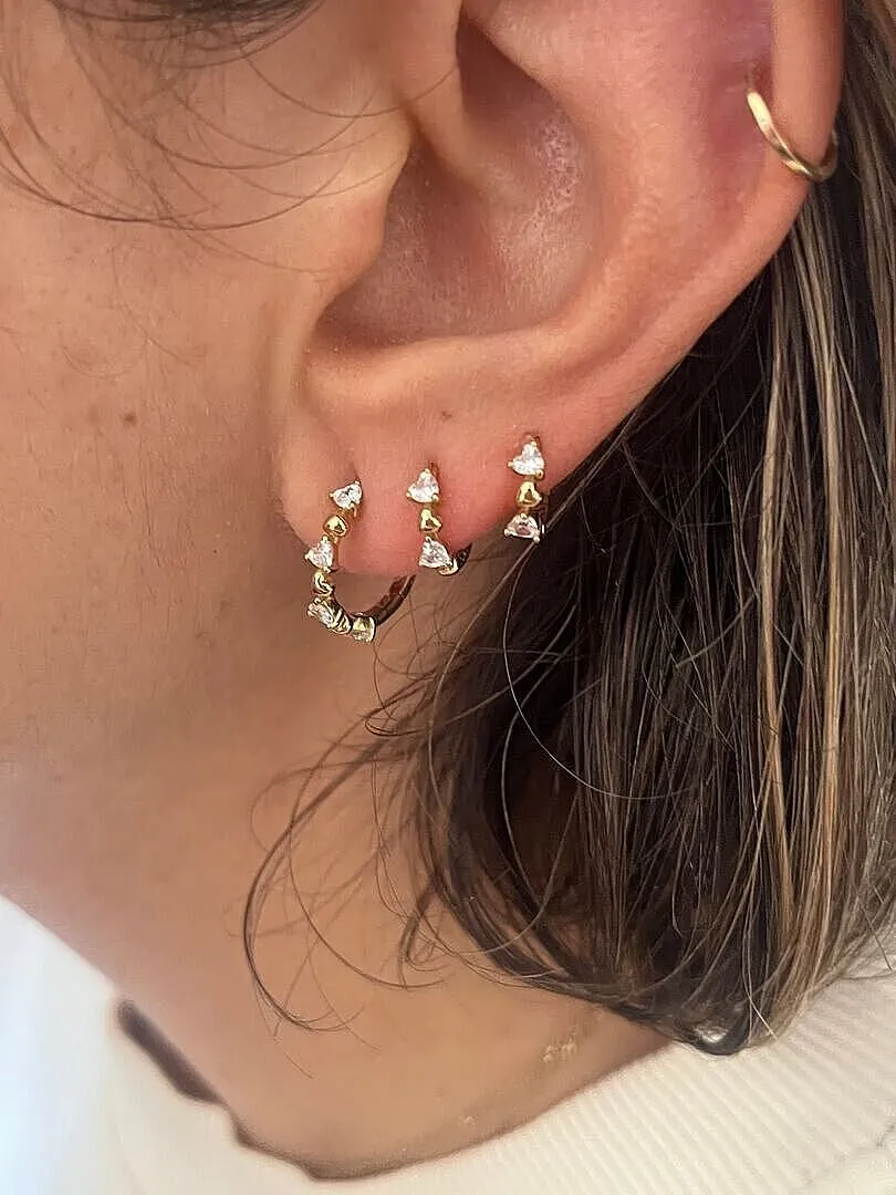 Astrid & Miyu Heart Crystal Hoop créoles or cristal